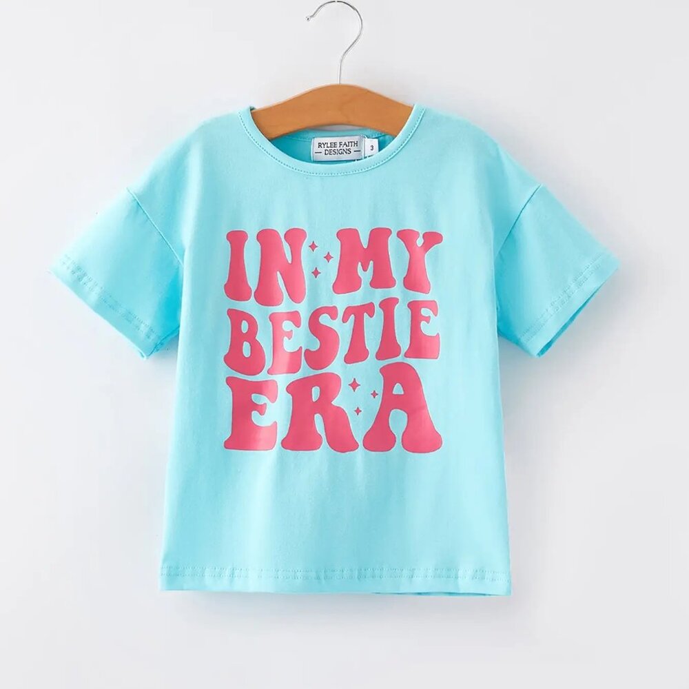 NWT “in My Bestie Era” Girls Short Sleeve Tops